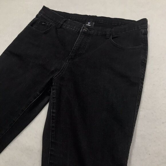 KUHL Black Jeans Women 14 Reg (33x30) Taper Stretch Denim Dark Academia Goth - Picture 5 of 16